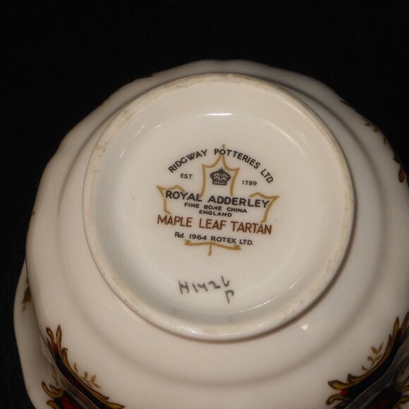 2 sets of beautiful tea cups & saucers. Royal Adderley Maple Leaf Tartan - Picture 7 of 7